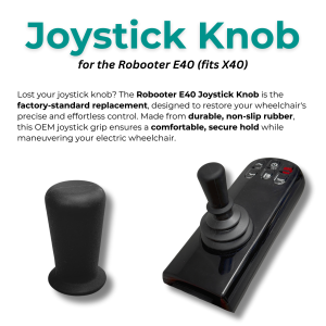 Robooter E40 Joystick Knob – OEM Replacement, Fits X40. Durable, non-slip rubber grip for electric wheelchair controllers.